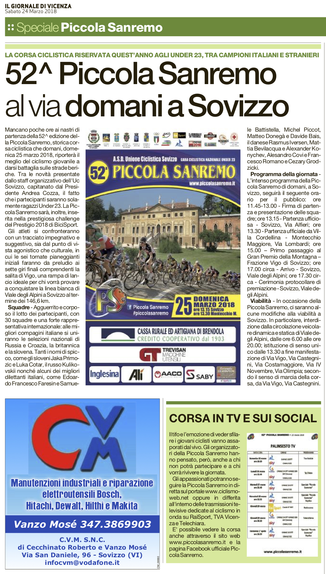Il Giornale Di Vicenza 24 Marzo 2018